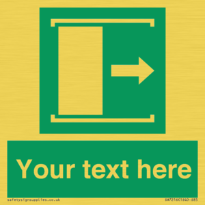 Custom sign safe condition Door slides right to open